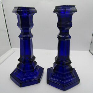 MMA Cobalt Blue Candlesticks